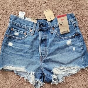 Levi's Distressed Blue Jean Shorts